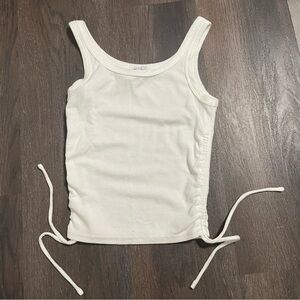 Princess Polly Cream Ribbed Tank Top